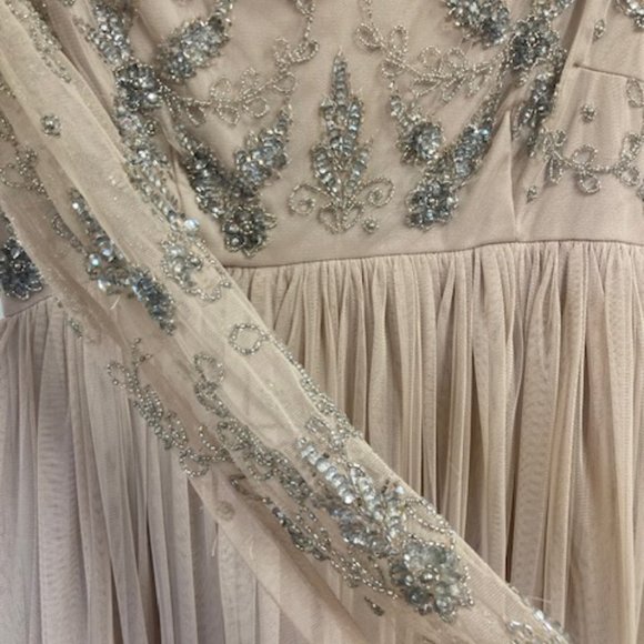 Maternity Sequin A-Line Long Dress for Wedding Size 8 - Picture 6 of 6